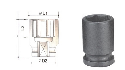 3/8"外六方英制强力套筒
